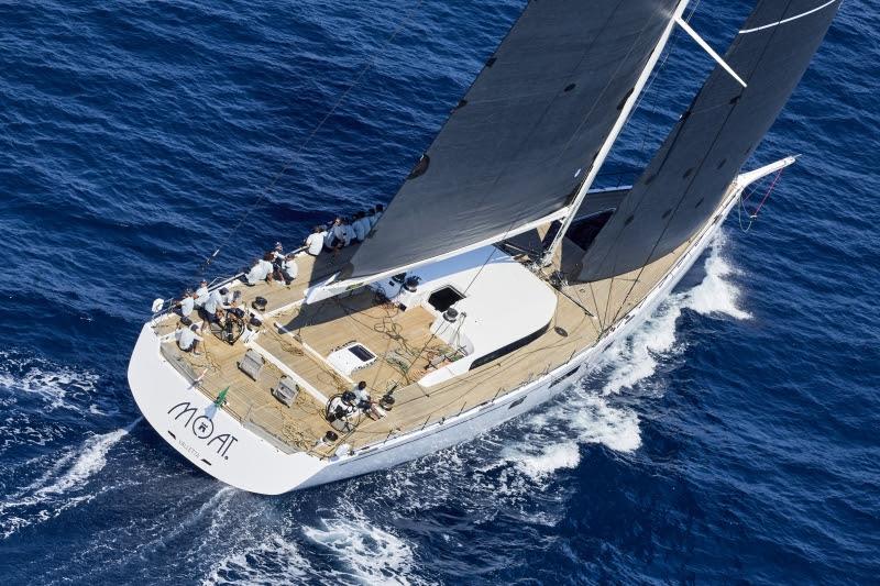 The Swan 115 Moat, winner of the day in the Supermaxi Class, Maxi Yacht Rolex Cup 2023 photo copyright Rolex / Carlo Borlenghi taken at Yacht Club Costa Smeralda and featuring the Maxi class