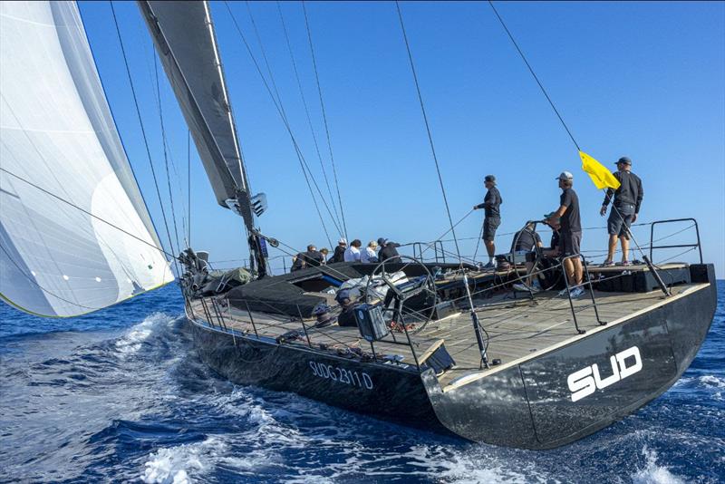 Maurits van Oranje's Mylius 60 Sud is currently tied in second in Maxi C photo copyright Gianfranco Forza taken at Société Nautique de Saint-Tropez and featuring the Maxi class
