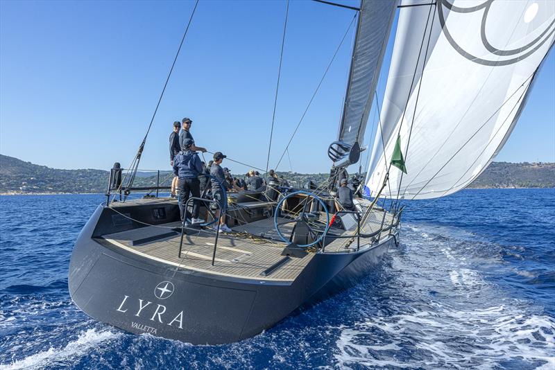 Terry Hui's Lyra is showing her usual winning form photo copyright Gianfranco Forza taken at Société Nautique de Saint-Tropez and featuring the Maxi class