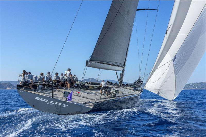 Andrea Recordati's 93ft Bullitt was second in Maxi A today photo copyright Gianfranco Forza taken at Société Nautique de Saint-Tropez and featuring the Maxi class