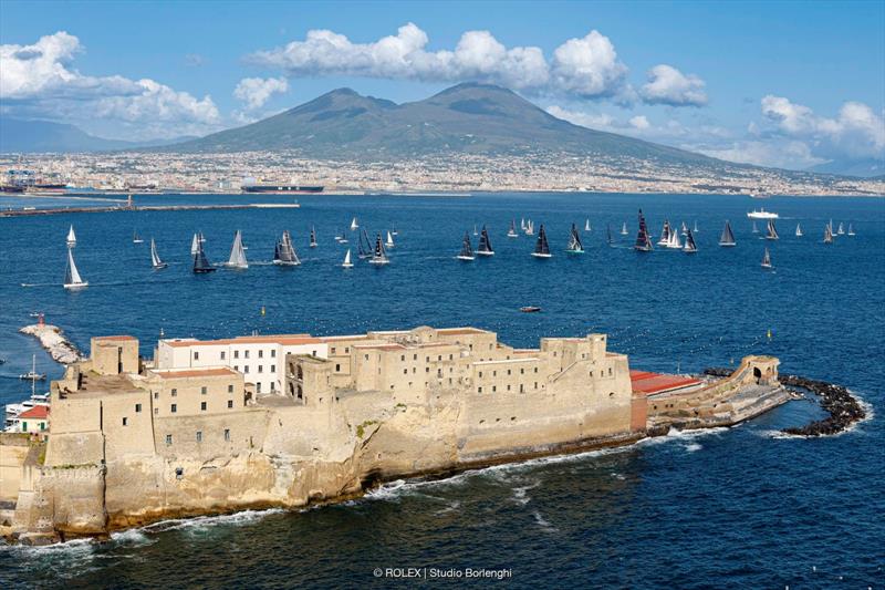 The Regata dei Tre Golfi sets sail from Naples in 2023 with Mount Vesuvius in the background - photo © IMA / Studio Borlenghi