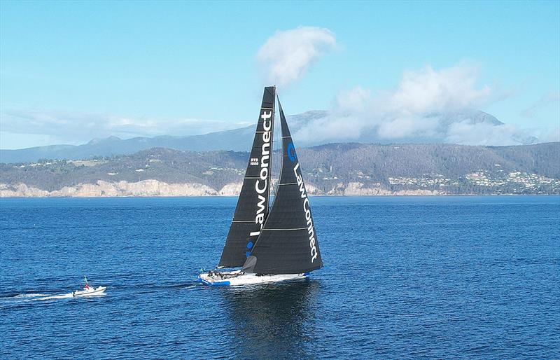 LawConnect was in second place for just about all of the trip up the River Derwent, and did not attract much of the spectator fleet. She went from 3nm astern to 30m in front. What an effort! - photo © Tony Lathouras