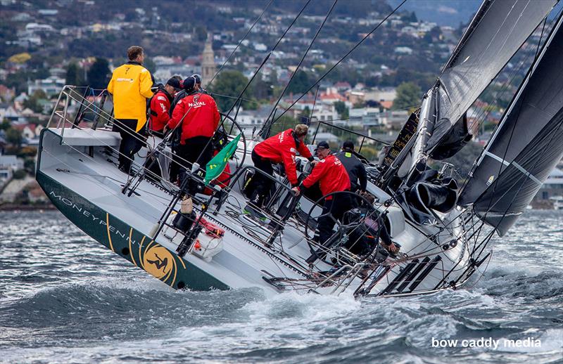 Moneypenny nears the finish line photo copyright Bow Caddy Media taken at Cruising Yacht Club of Australia and featuring the Maxi class