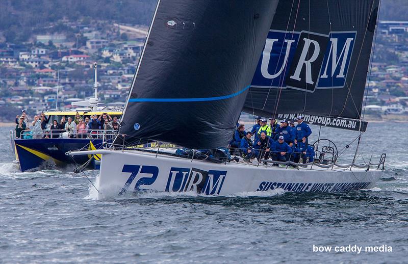 URM crossed the finish line photo copyright Bow Caddy Media taken at Cruising Yacht Club of Australia and featuring the Maxi class