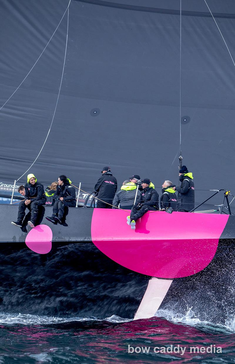 Wild Thing 100 is nothing if not colourful photo copyright Bow Caddy Media taken at Cruising Yacht Club of Australia and featuring the Maxi class