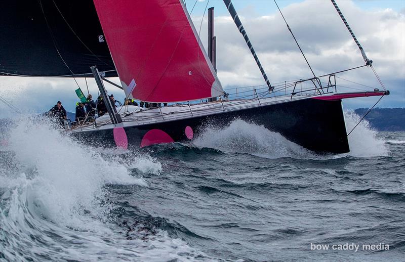 Wild Thing 100 on the River Derwent  photo copyright Bow Caddy Media taken at Cruising Yacht Club of Australia and featuring the Maxi class