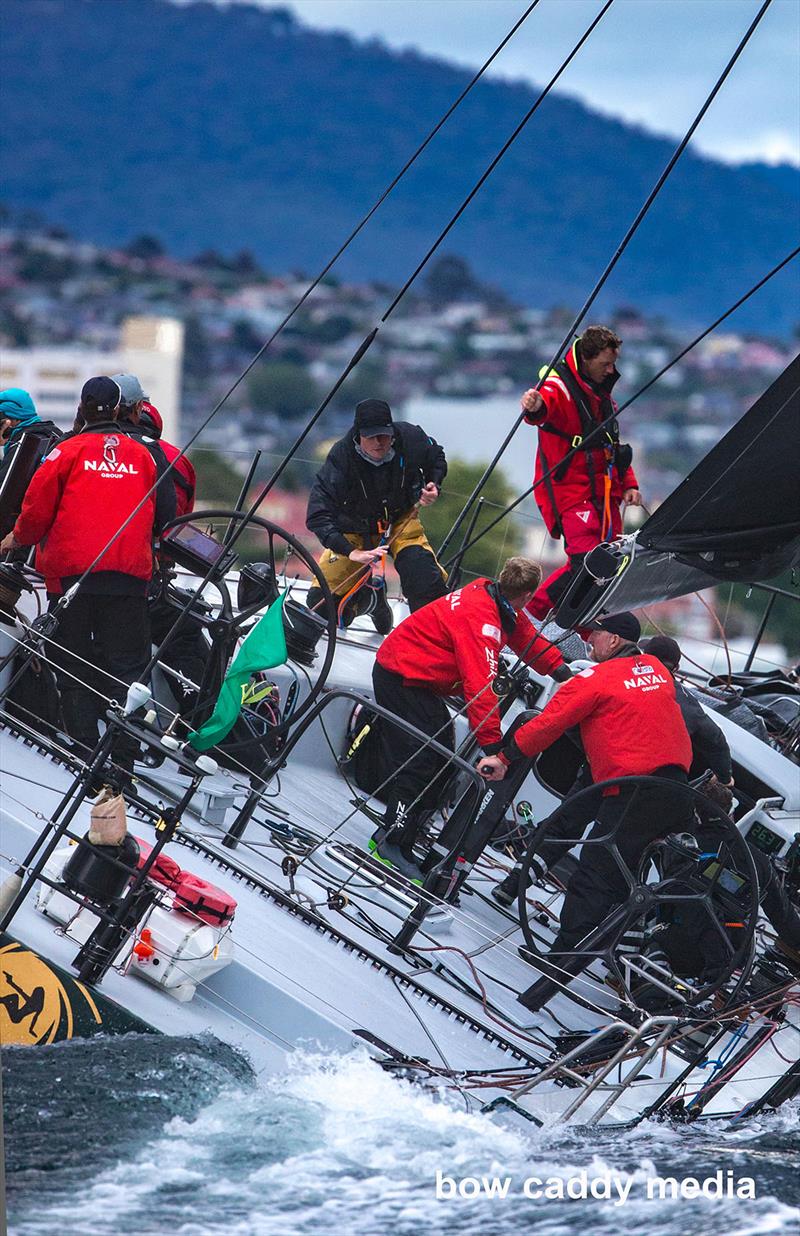 Moneypenny nears the finish line photo copyright Bow Caddy Media taken at Cruising Yacht Club of Australia and featuring the Maxi class