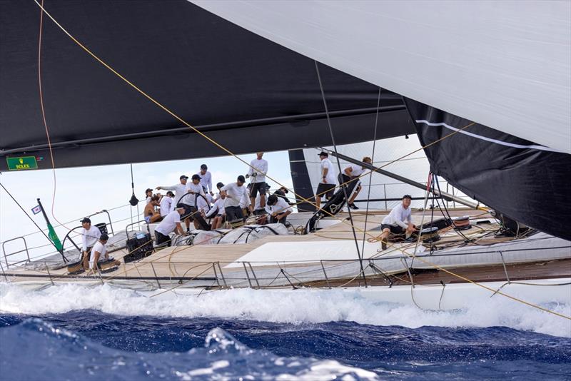 Sizeable crew at work on board Chris Flowers and David M. Leuschen's Galateia, one of three Wallycentos competing this year photo copyright IMA / Studio Borlenghi taken at Circolo del Remo e della Vela Italia and featuring the Maxi class