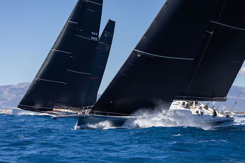 Galateia and V sailing today on the Bay of Palma at PalmaVela 2024 photo copyright Laura G. Guerra / PalmaVela taken at Real Club Náutico de Palma and featuring the Maxi class