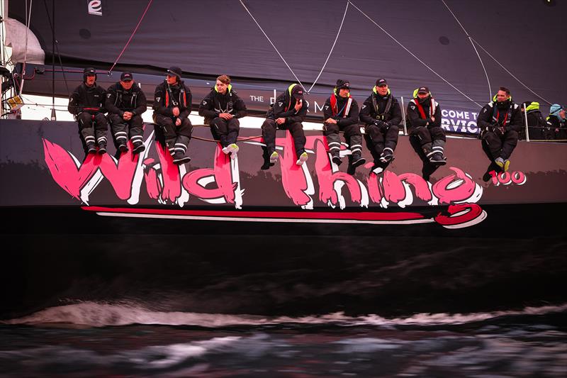 Wild Thing 100 nears the finish line in River Derwent photo copyright Salty Dingo taken at Cruising Yacht Club of Australia and featuring the Maxi class