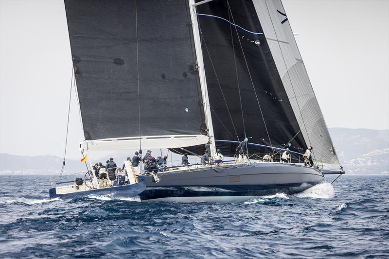 Shape of things to come? The brand new Magic Carpet E has a unique hull shape and appendage configuration in the maxi fleet - photo © SailingShots by Maria Muiña