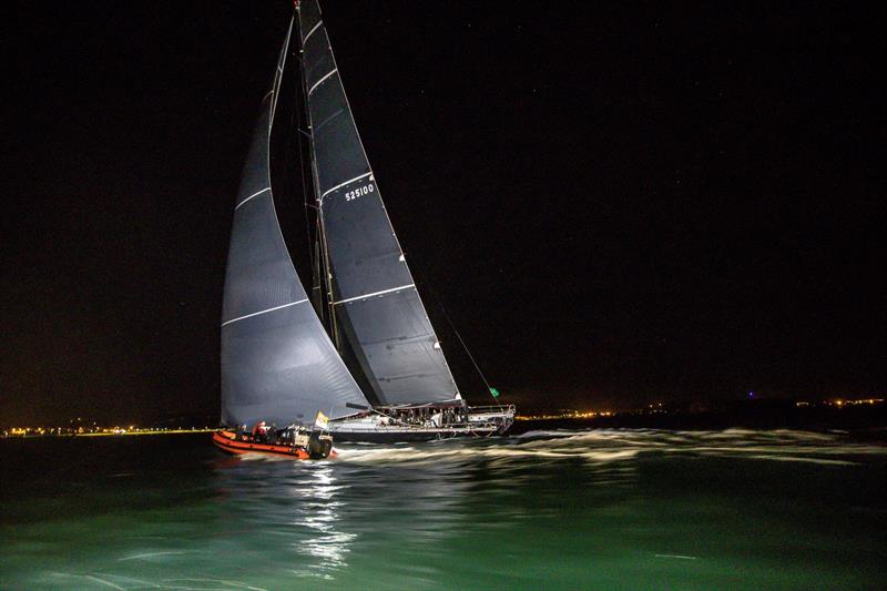 Black Jack 100 crosses the line just after midnight on Tuesday - Rolex Fastnet Race Day 4 - photo © Paul Wyeth / RORC