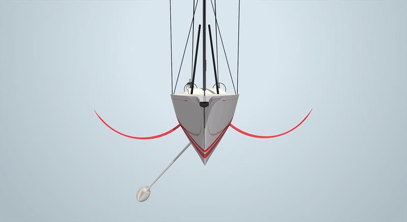 Palm Beach XI - Hull Render with both C-Foils deployed photo copyright Palm Beach Motor Yachts taken at  and featuring the Maxi class