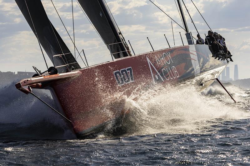 Master Lock Comanche leaving Sydney Harbour - 2025 Australian Maxi Championship photo copyright CYCA | Andrea Francolini taken at Cruising Yacht Club of Australia and featuring the Maxi class