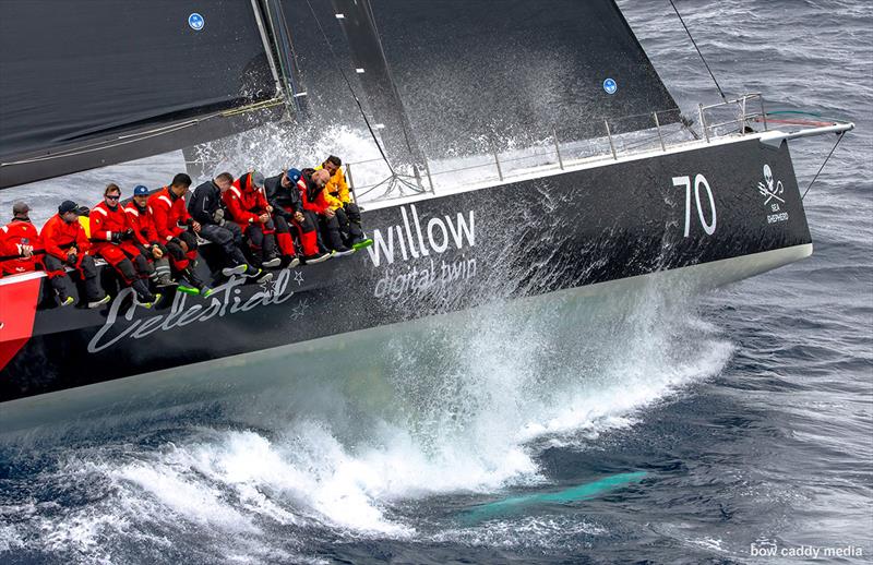 Celestial V70 powered up photo copyright Bow Caddy Media taken at Cruising Yacht Club of Australia and featuring the Maxi class