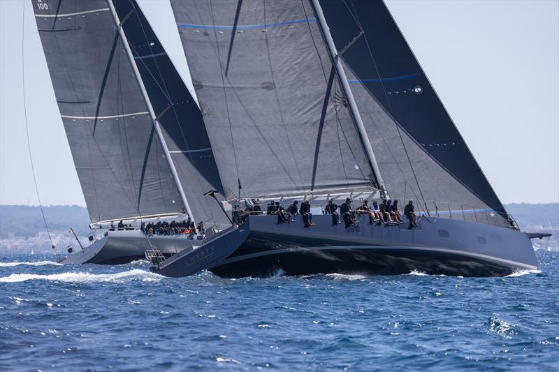 Tilakkhana II lines up with Carlo Pirzio Biroli's Southern Wind 96 Liberty at the start of La Larga - photo © Laura G. Guerra / lauragonzalezguerra.com