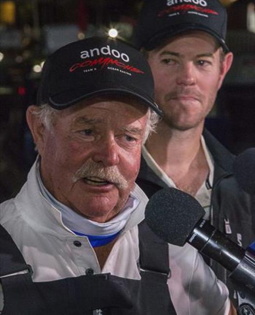 John (`Woody`) Winning (Snr) and John (`Herman`) Winning (Jnr) after Andoo Comanche's win in the 2022 Rolex Sydney Hobart Yacht Race - photo © Bow Caddy Media