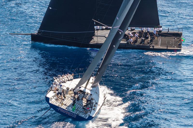 Maxi Yacht Rolex Cup 2026 Day 1 - Jethou crosses clear ahead of George and Cristina Sakellaris' Proteus - photo © IMA / Studio Borlenghi 