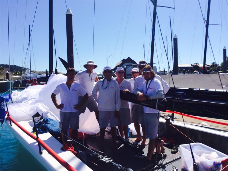 New MC38 Australian champions Leslie Green (third left) and Ginger crew at Audi Hamilton Island Race Week photo copyright Ellen Pragnell-Raasch taken at Royal Hamilton Yacht Club and featuring the MC38 class
