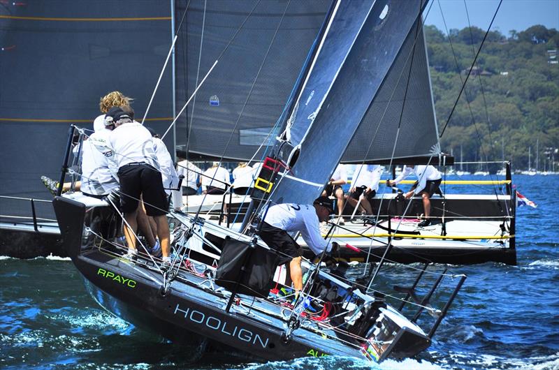 Hooligan and Menace (background) on day 3 of the MC38 Australian Championship photo copyright Bob Fowler taken at Royal Prince Alfred Yacht Club and featuring the MC38 class