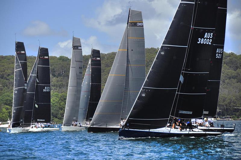 Race start on day 3 of the MC38 Australian Championship photo copyright Bob Fowler taken at Royal Prince Alfred Yacht Club and featuring the MC38 class