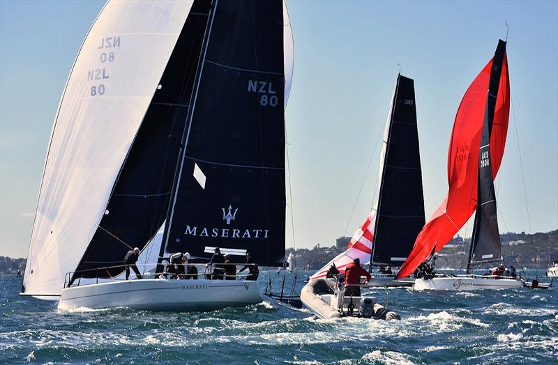 Downwind action at the MC38 Winter Regatta Act 4 on Sydney Harbour photo copyright David Staley / MHYC taken at Middle Harbour Yacht Club and featuring the MC38 class