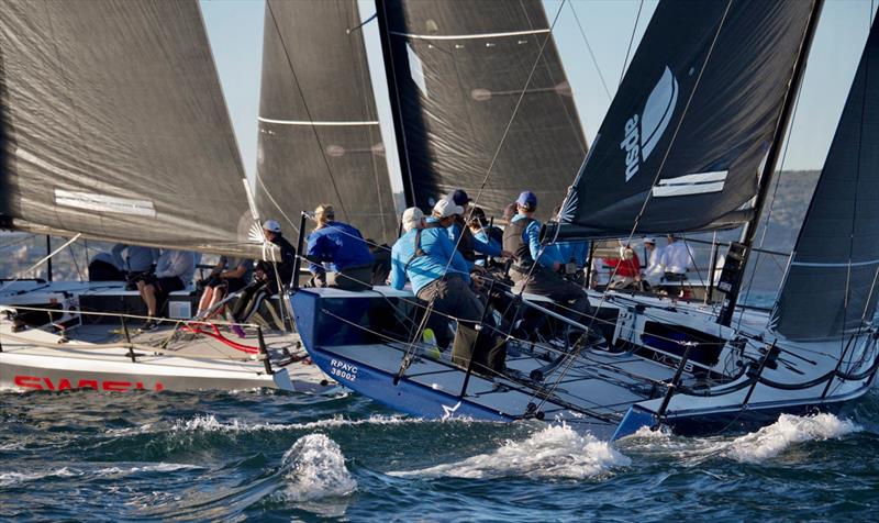 Dark Star and Swish during MC38 2020 Season Act 3 on Sydney Harbour photo copyright Tilly Lock Media taken at Royal Sydney Yacht Squadron and featuring the MC38 class