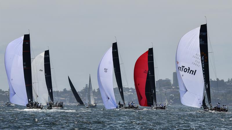 MC38 fleet downwind during MC38 2021 Season Act 1 at Middle Harbour YC photo copyright Marg Fraser-Martin taken at Middle Harbour Yacht Club and featuring the MC38 class