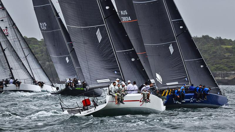 The fleet packed together during MC38 2021 Season Act 1 at Middle Harbour YC photo copyright Marg Fraser-Martin taken at Middle Harbour Yacht Club and featuring the MC38 class