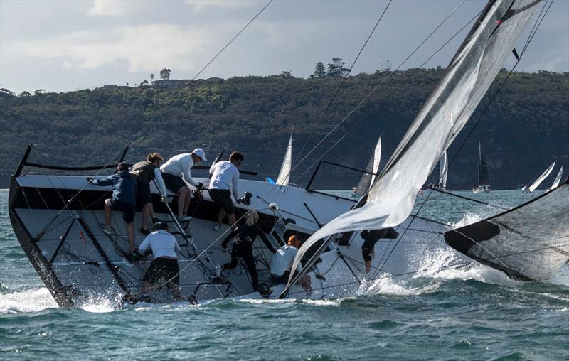 Thor takes a spill in Saturday's unpredictable westerlies - MC38 2022 Season Act 6 photo copyright Marg Fraser-Martin taken at Middle Harbour Yacht Club and featuring the MC38 class