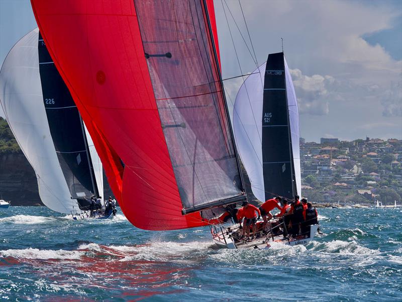 Lazy Dog (red kite) 2021 MC38 Australian Champion - Australian Championship photo copyright Tilly McKnight taken at Royal Sydney Yacht Squadron and featuring the MC38 class