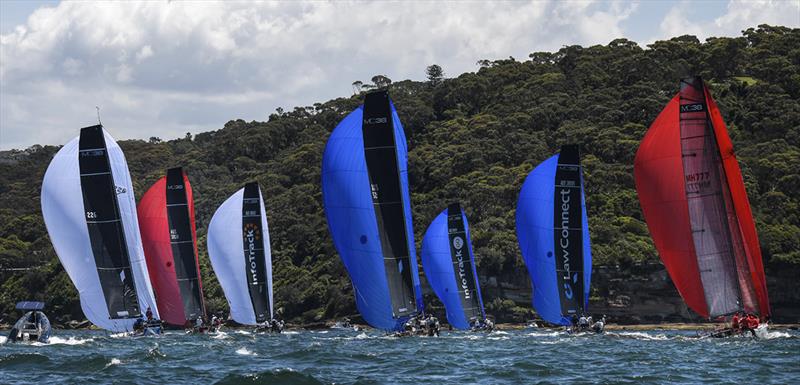 MC38 Aus Champs perfect lineup on Sydney Harbour - MC38 2022 Australian Championship photo copyright Marg Fraser-Martin taken at Royal Sydney Yacht Squadron and featuring the MC38 class