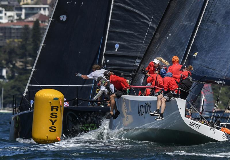 Aus Champs mark rounding for Lazy Dog and Hoolian - MC38 2022 Australian Championship - photo © Marg Fraser-Martin