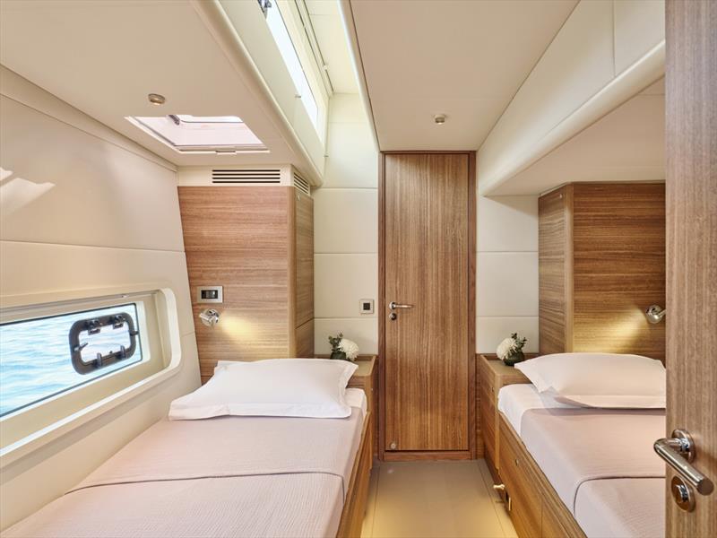 Twin single berth cabin with excellent light and visibility - Omikron OT-60 -  Juan Yacht Design - October 2025 photo copyright Studio Reskos taken at Yacht Club of Greece and featuring the  class