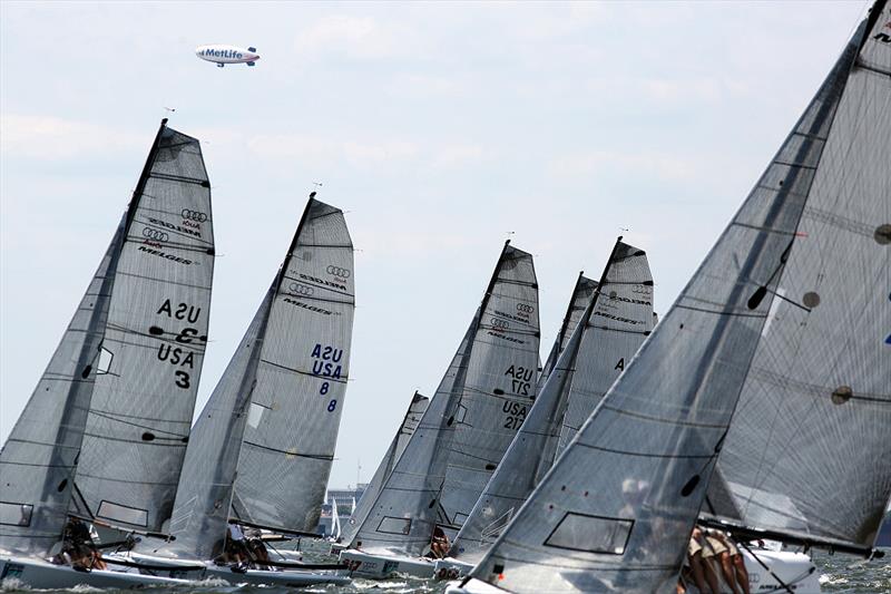 Audi Melges 20 start race 3 on day 1 at 2014 Sperry-Top Sider Charleston Race Week photo copyright JOY / International Audi Melges 20 Class Association taken at Charleston Yacht Club and featuring the Melges 20 class