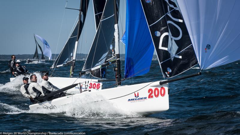 Cesar Gomes Neto PORTOBELLO (BRA-200) on day 1 of the Melges 20 Worlds at Newport, R.I photo copyright Melges 20 World Championship / Barracuda communication taken at New York Yacht Club and featuring the Melges 20 class