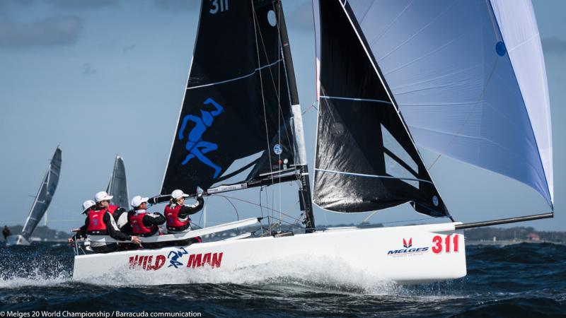 Liam Kilroy, WILDMAN (USA-311) on day 1 of the Melges 20 Worlds at Newport, R.I photo copyright Melges 20 World Championship / Barracuda communication taken at New York Yacht Club and featuring the Melges 20 class