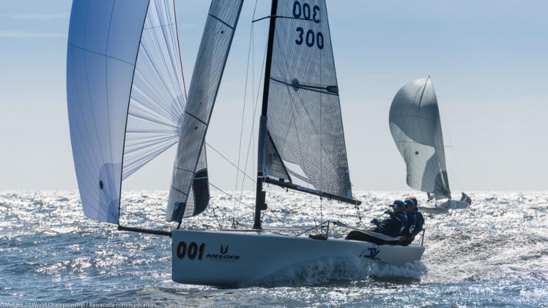 Drew Freides' PACIFIC YANKEE (USA-300) on day 2 of the Melges 20 Worlds at Newport, R.I photo copyright Melges 20 World Championship / Barracuda communication taken at New York Yacht Club and featuring the Melges 20 class