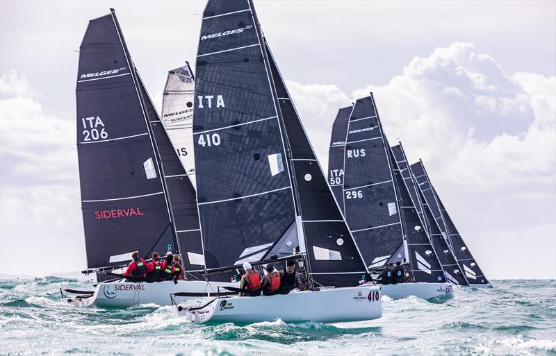 Melges 20 World Championship at Cala Galera, Greece day 1 photo copyright MWL / Zerogradinord taken at  and featuring the Melges 20 class