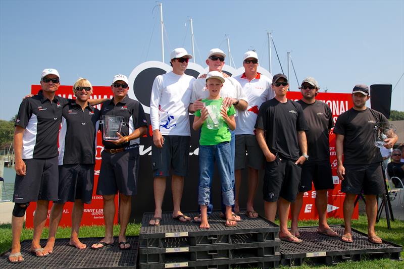 2013 Audi Melges 20 U.S. Nationals podium photo copyright Meredith Block taken at Macatawa Bay Yacht Club and featuring the Melges 20 class