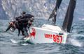 Lukasz Podniesinski's Razjaren CRO867 with Ante Cesic helming and Tonci Knezovic, Marin Plecas and Antonio Milisic in crew - 2025 Melges 24 European Sailing Series / Italian Open Championship - Fraglia Vela Riva, Riva del Garda, ITA