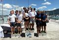 Melges 24 podium at the Melges 24 Nationals on Attersee - Michael Tarabochia's White Room (GER677), Akos Csolto's Chinook (HUN850) and Michael Luschan's AUT502 - Melges 24 European Sailing Series / Melges 24 Austrian Nationals 2025 - Attersee, Austria