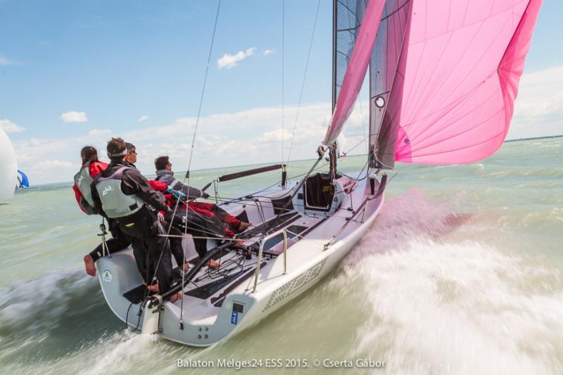Attila Bujaky and Hód on day 3 of the Balaton Melges 24 Spring Regatta - photo © Gabor Cserta