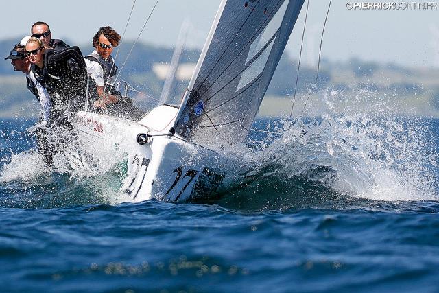 Bora Gulari's Air Force One with Jonathan McKee, Federico Michetti, George Peet and Solvig Sayre at the 2015 Melges 24 World Championship in Middelfart, Denmark photo copyright Pierrick Contin / www.pierrickcontin.com taken at Middelfart Sailing Club and featuring the Melges 24 class