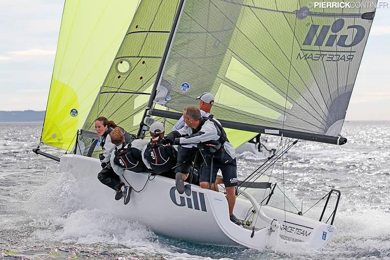The Corinthian winner of the 2016 Melges 24 European Sailing Series - Miles Quinton's Gill Race Team GBR694 with Geoff Carveth helming at the Marinepool European Championship 2016 in Hyeres photo copyright Pierrick Contin / www.pierrickcontin.com taken at COYCH Hyeres and featuring the Melges 24 class