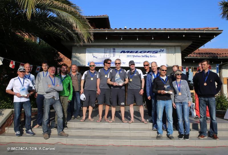 Top 3 Corinthian podium at the Melges 24 European Sailing Series in Portoroz photo copyright IM24CA / ZGN / Andrea Carloni taken at Yachting Club Portorož and featuring the Melges 24 class