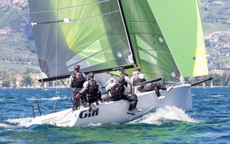 Miles Quinton's Gill Race team GBR694 with Geoff Carveth helming at the Melges 24 European Sailing Series at Riva de Garda - photo © M24CA / ZGN / Mauro Melandri