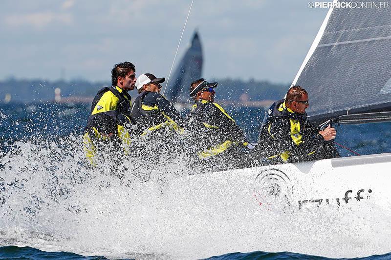 Luca Perego's Maidollis (2-6-2) today, firmly maintaining the lead on day 4 of the Melges 24 Worlds in Heksinki photo copyright Pierrick Contin / www.pierrickcontin.com taken at Helsingfors Segelklubb and featuring the Melges 24 class
