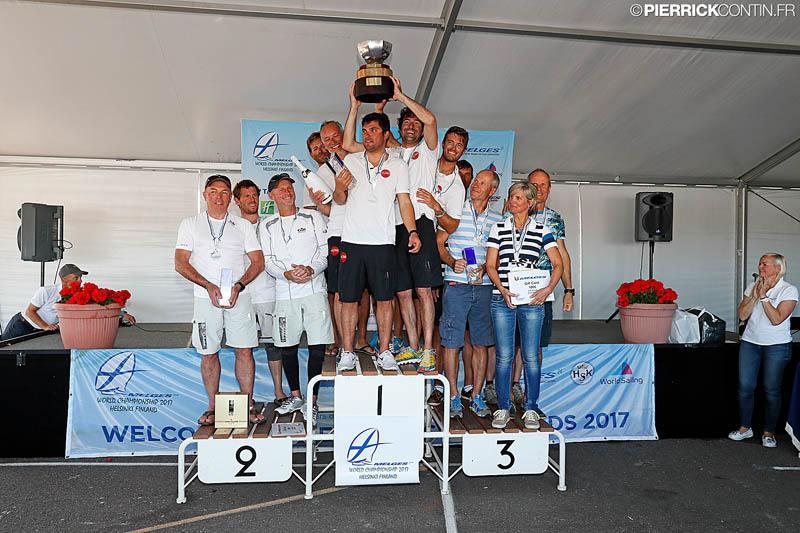 The Corinthian podium at the Melges 24 Worlds in Heksinki - photo © Pierrick Contin / www.pierrickcontin.com