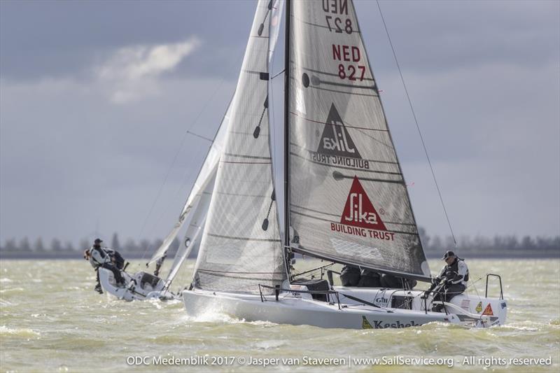 Eelco Blok's TEAM KESBEKE/SIKA/GILL with Ronald Veraar helming won one race today and scored also 2nd and 6th on day 2 of Melges 24 European Sailing Series Medemblik photo copyright Jasper van Staveren / www.SailService.org taken at Regatta Center Medemblik and featuring the Melges 24 class